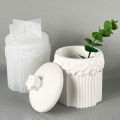 【Thriving】 Stripe Flower Pot Mold DIY Flower Storage Box Craft Making Plaster Resin Flower Pot Casting Molds Home Decor Supplies Cologo. 