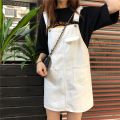 Summer Korean Style Large Size Loose Slimming Denim Suspender Skirt Women's Small All-Matching Youthful-Looking Suspenders Jumpsuit Short Skirt Fashion.