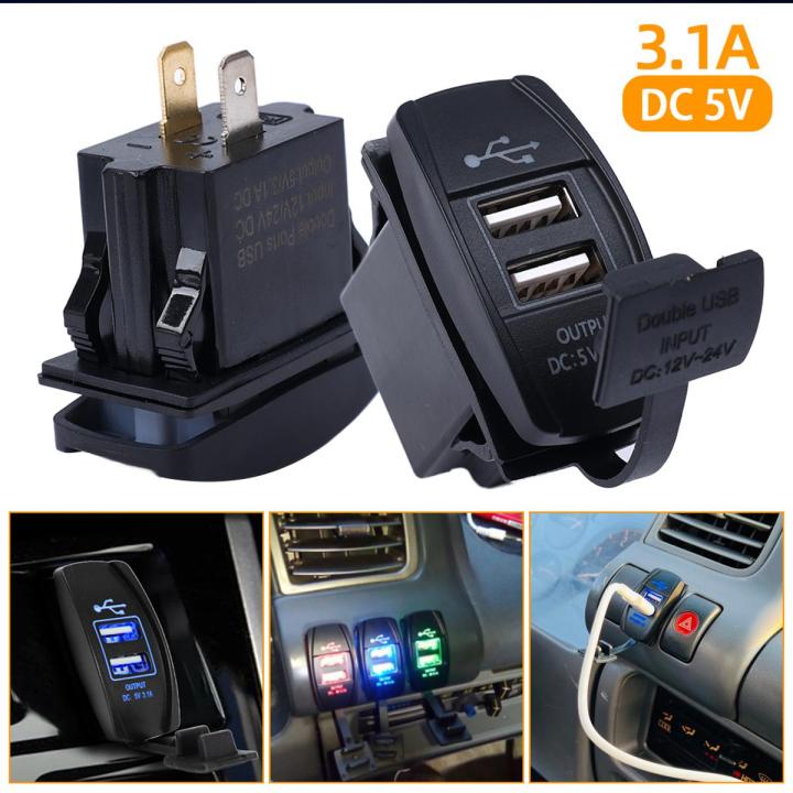 5V 3.1A Rocker Swtch Style Dual USB Charger Ports Off Road 4x4 UTV SxS Marne | EBay