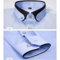BAMBOOPLE Men's Double Collar Shirt Long Sleeves Fashion Formal Business Dress Shirt Casual Slim Fit Non-Iron Top AEchoice. 