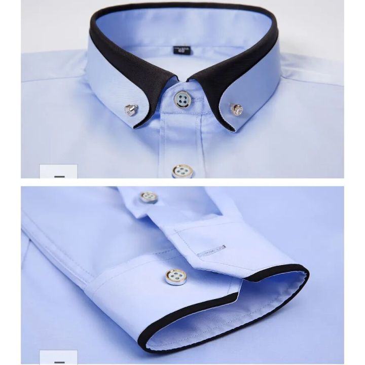 BAMBOOPLE%20Men's%20Double%20Collar%20Shirt%20Long%20Sleeves%20Fashion%20Formal%20Business%20Dress%20Shirt%20Casual%20Slim%20Fit%20Non-Iron%20Top%20AEchoice%20-%20Image%206