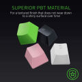 RAZER PBT Keycap Upgrade Set Backlight Compatible Doubleshot Molding With Ultra-Thin Font 120 KeyCaps Pink/White/Black/Green. 