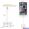 【ETOP】 3-in-1 Lightning to Lightning + USB 3.0 + RJ45 Ethernet LAN Port OTG Adapter for iPhone iPad. 
