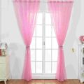 Sheer Curtains Grommets Romantic Silver Star Foil Window Treatment for Girl Bedroom Glitter Stars Thin and. 