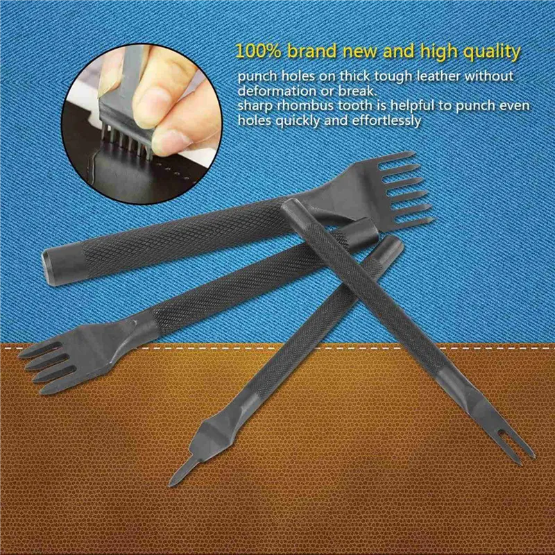 2X DIY Diamond Lacing Stitching Chisel Set Leather Craft Kits