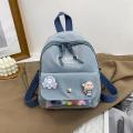 Women Backpack Cute Cartoon Badge Design Shoulder Bag Eco Friendly Canvas Small Backpack Girls School Bags Travel Bag mochila.
