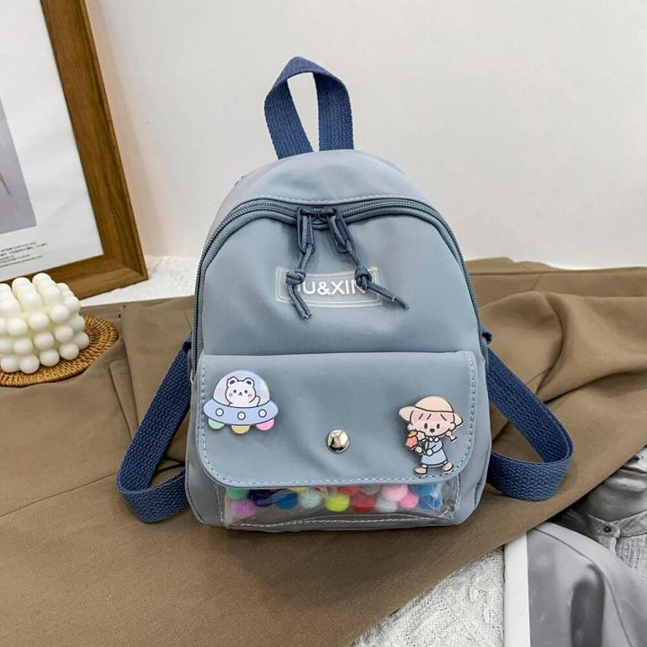 Women Backpack Cute Cartoon Badge Design Shoulder Bag Eco Friendly Canvas Small Backpack Girls School Bags Travel Bag mochila