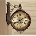 Wooden Large Station Wall Clock dual Side same design clock antique design. 