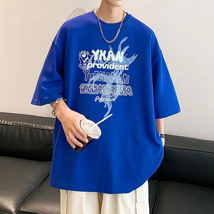 Elegantstunning%20Men%20Summer%20T-shirt%20Hong%20Kong%20Style%20Oversized%20Letter%20Printing%20Short%20Sleeve%20Round%20Neck%20Basic%20Shirts%20-%20Image%208