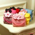 ♬MG -Cute Baby Girl Flower Bead Chain Velvet Handbag Shoulder Bag Party Princess. 