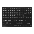 Keyboard Letter Stickers Universal English Computer Keyboard Replacement Stickers English Keyboard Black Background White. 
