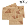 Wrap Parchment Paper Food Wrapping Grease Resistant Checkered Basket Liners Newspaper Print Non-Stick Wax Paper Sheets for Separate Burgers Cookies 200pcs Sandwich.