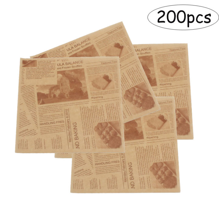 Wrap%20Parchment%20Paper%20Food%20Wrapping%20Grease%20Resistant%20Checkered%20Basket%20Liners%20Newspaper%20Print%20Non-Stick%20Wax%20Paper%20Sheets%20for%20Separate%20Burgers%20Cookies%20200pcs%20Sandwich%20-%20Image%202