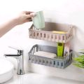 Bathroom Storage Shelf plastic toilet bathroom wall hanging storage rack basket no trace stickers.