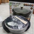 1pc Sokany Electric Skillet/boiling Pan Sk-2004, 1500w High Power, Quick Boiling, Strong Firepower, Easy Operations, Easy To Clean, Multifunctional, Transparent Cover, Non-stick Pan Design, Heat-resistant Handle.