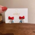 needle Korean sweet and cute cherry earrings female autumn and winter temperament flower earrings girl heart earrings for girls for women low price. 