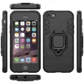 For Apple iPhone 5 / 5s / SE Phone Case, Silicone TPU and Hard PC Luxury Armor Shockproof Metal Ring Holder Cover Casing. 