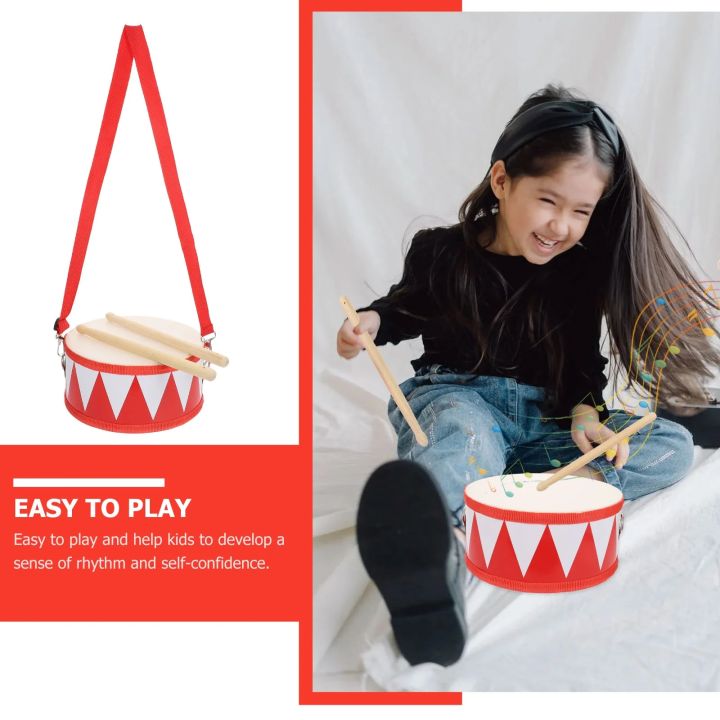 Drum%20Snare%20Kids%20Percussion%20Toy%20Marching%20Drums%20Toys%20Toddler%20Instrument%20Children%20Hand%20Child%20Wooden%20Set%2011Inch%20Music%20Baby%20Tom%20Floor%20-%20Image%205
