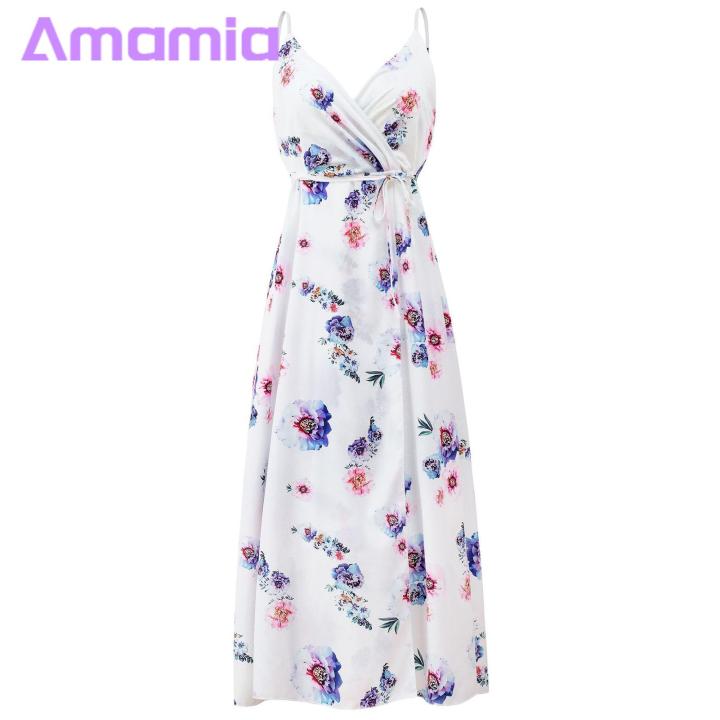 Amamia%20Party%20Dress%20Deep%20V%20Neck%20Floral%20Print%20Waist%20Tight%20Slit%20Hem%20Dress%20-%20Image%206
