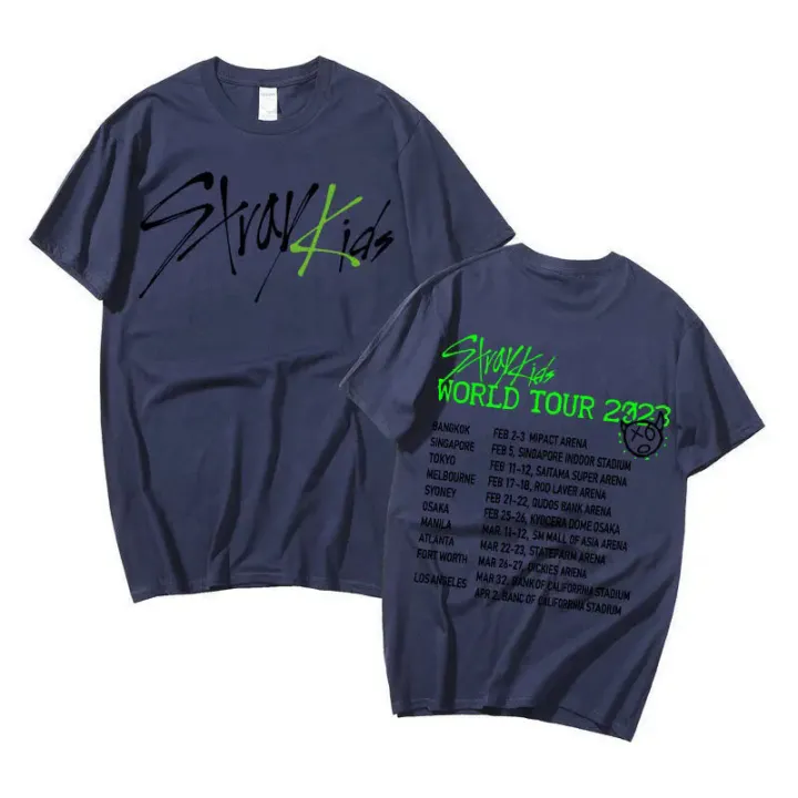 Korean%20Stray%20Kids%202nd%20World%20Tour%20Maniac%20Print%20T-shirt%20Men's%20100%25%20Cotton%20T-shirts%20Harajuku%20Streetwear%20Short%20Sleeve%20T%20Shirt%20Kpop%20-%20Image%202