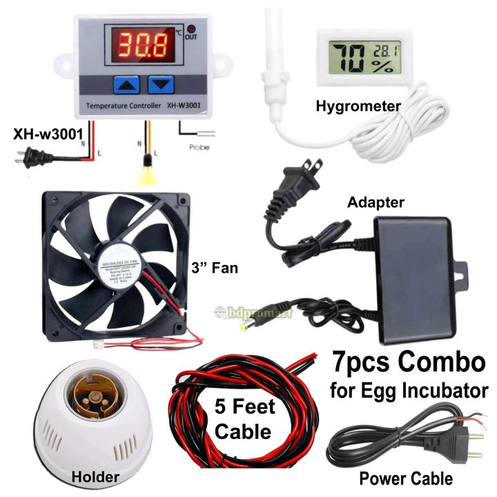 Egg Incubator XH-W3001 Combo 07 pcs Pack Temperature Controller with