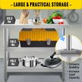 VEVOR Stainless Steel Work Table Storage Shelve Commercial Kitchen Food Prep with Installation for Home Projects Cafeteria Hotel. 