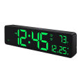 Digital Wall Clock,LED Large Digits Display,Dual Alarm Clock,Auto-Dimming,12/24Hr FormatSilent Wall Clock for Room Green. 