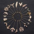 Multi-Style Long Needle Metal Brooch Pin - Stylish Suit Shirt Collar Pins and Corsage Brooches for Men.