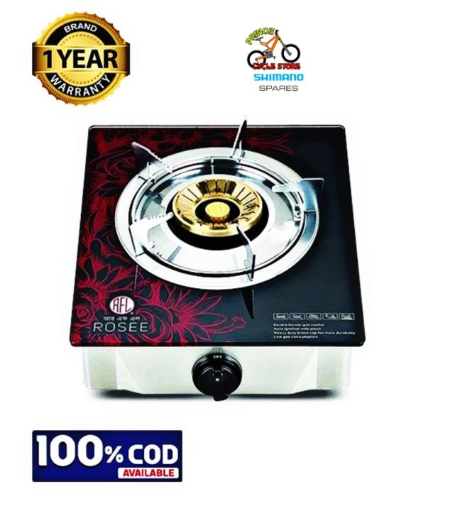 RFL Single Glass Gas Stove Rosee LPG