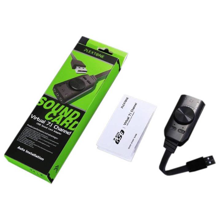 Plextone gs3 ভার্চুয়াল 7.1 ch এক্সটার্নাল usb সাউন্ড কার্ড অ্যাডাপ্টার