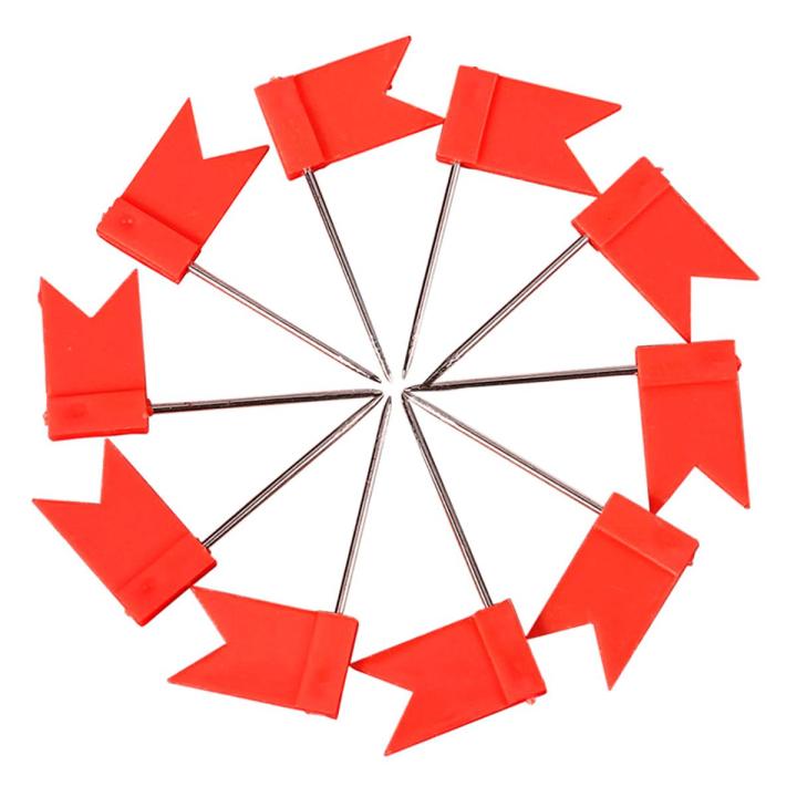 100 Flag Shape Map Pins Cork Notice Board Drawing Pins Push Pin Red ...