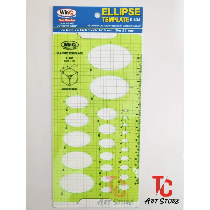 Ellipse Ruler E-606 Technical Ruler, Ellipse Template Ruler