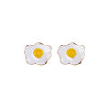 Women Cartoon Enamel Stud Earrings Icecream Hamburger Fruit Pineapple Egg Milk Animal Ear Studs Cute Gift-Cola Kids. 