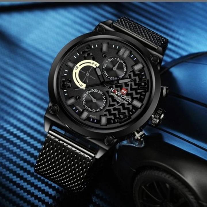 NAVIFORCE NF9068 LUXURY BRAND FASHION CASUAL WATCHES MENS FULL STAINLESS WATCH MESH BAND BUSINESS MEN HOUR QUARTZ WRISTWATCH MALE CLOCK