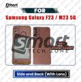 For Samsung Galaxy F23/M23 5G Side Frame + Back Panel Housing + Camera Glass Back shell Replacement Spare Parts.