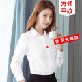 2022Autumn and Winter New White Shirt Women's Business Temperament Office Formal Suit Work Clothes Black White Shirt. 