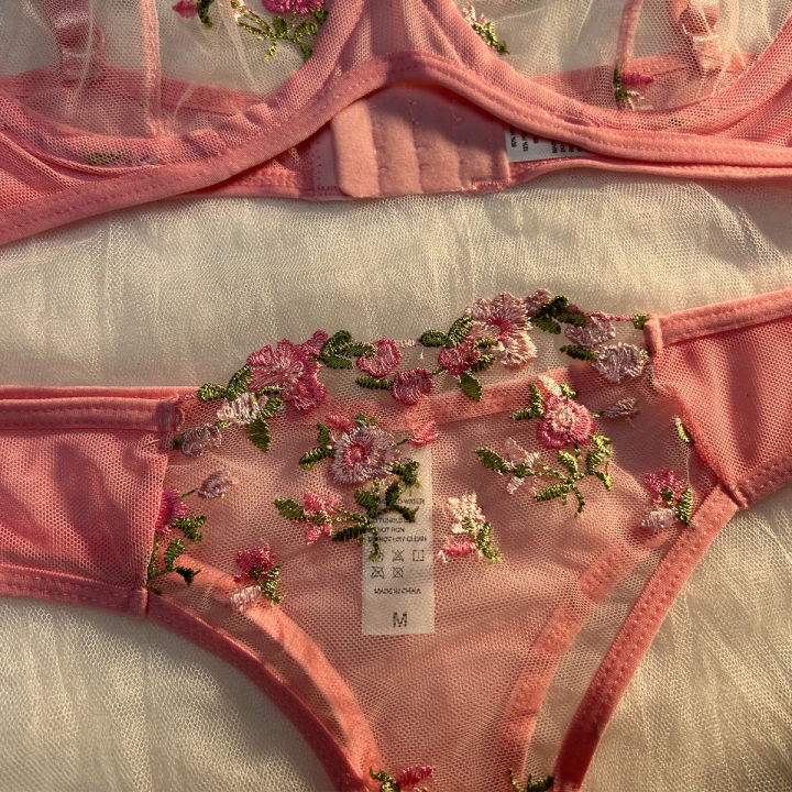 Pink%20Lingerie%20Woman%20Lace%20Transparent%20Underwear%20Fairy%20Embroidery%20Brief%20Sets%20Delicate%20Bra%20Panties%20Kits%20Breves%20Sets%20-%20Image%203