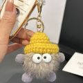 Mink fur small briquette pendant, car key chain pendant, Korean ins net red plush school bag, bag ornament gift. 