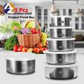 5 Pcs High Quality Stainless Steel Protect Fresh Food Container (5 in 1) Storage Box-1Set. 