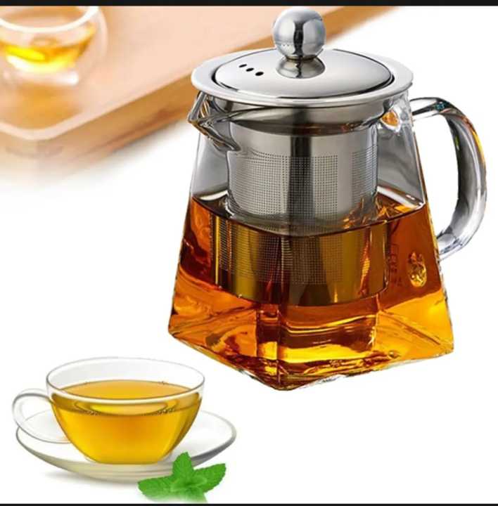 Heat Resistant Glass Teaset Flower Tea Pot Puer Kettle Coffee Teapot 600ml