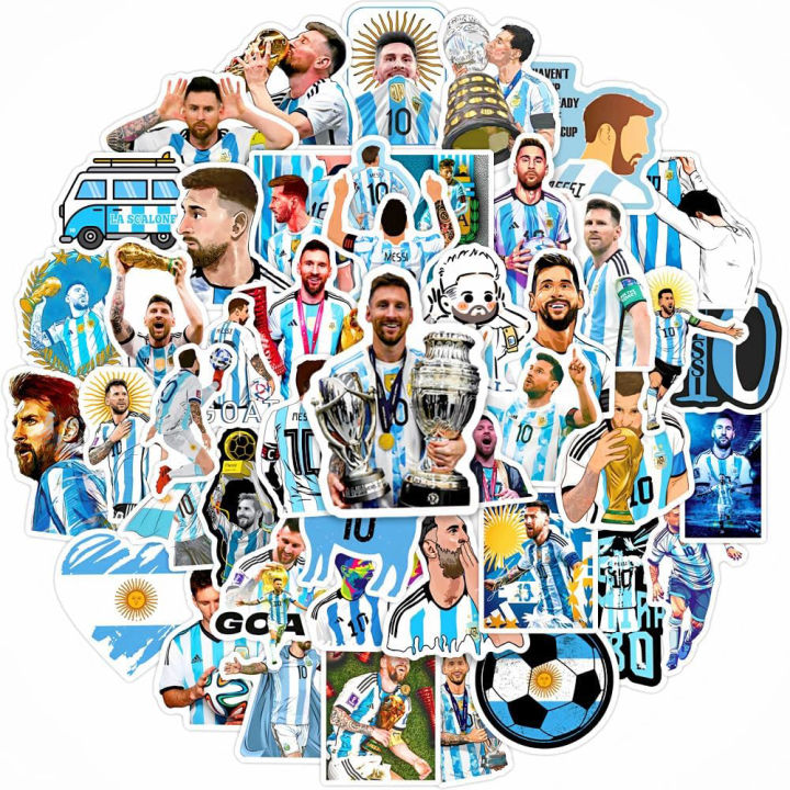 Messi Sticker Collection 50Pcs/Set Lionel Messi Pattern Stickers Argentina PVC Luggage Laptop ...