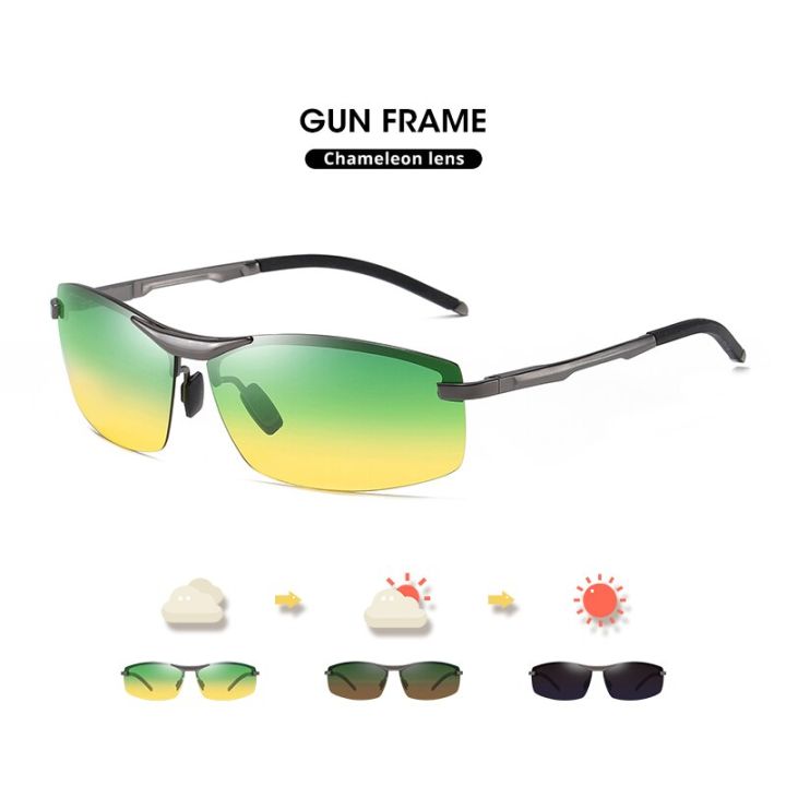 Coolandas 2022 hotochrom Sunglasses en ay ight-Vision olarized Chameleon lasses riing 400 Sun lasses Oculos e Sol