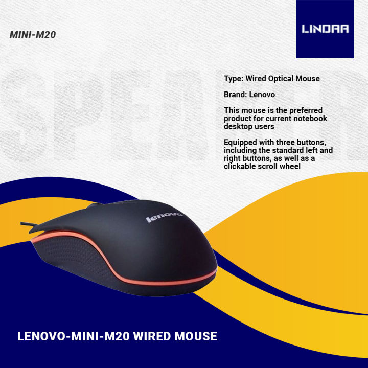 Lenovo-Mini-M20%20Wired%20Mouse%201200Dpi%20Optical%20Usb%202.0%20-%20Pro%20Gaming%20Mouse%20Optical%20Mice%20Frosted%20Surface%20For%20Computer%20Pc%20&%20Laptop%20-%20Image%203