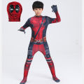 Superhero Deadpool Costume Halloween Cosplay Jumpsuit Boys Fantasy Movie Character Mask Tights with and Bag Holiday Set.