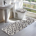 3Pcs Stone Pattern Washable Anti-Slip Bathroom Pedestal Rug Carpet Set Toilet Lid Cover Bath Mat Set Bathroom Supplies. 