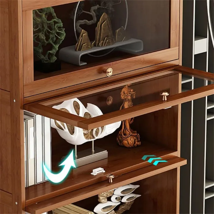 KWOKING%20Closed%20Back%20Bookcase%20Standard%20Modern%20Bookshelf%20with%20Cabinets%20Bookshelf%20Rack%20Floor-to-Ceiling%20Office%20Bedroom%20Living%20Room%20Multi-Layer%20Storage%20Bookcase%20Natural%20Mpale%20-%20Image%207