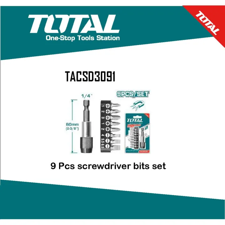 TOTAL%209%20Pcs%20screwdriver%20bits%20set%20TACSD3091%20-%20Image%202