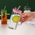Premium-Square Mason Jar 400ml - Elegant Glass Container for Storage, Preservation and Decor, Airtight Lid, Versatile and Stylish Jar,Milkshake, Coffee & Juice Jar with Straw (Set of 1).