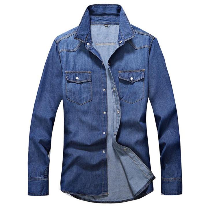 2020 spring and autumn Washing Charm jeans shirts Long sleeve men's shirt Denim Wear men's jacket Cowboy wear