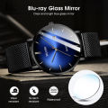 LouisWill Men's Watch Fashion Blu-ray Phantom Watch Ultra-thin Waterproof Watch With Calendar Quartz Mesh Watch Casual Quartz Watch Wristwatches for Men Steel Mesh Band Watch. 